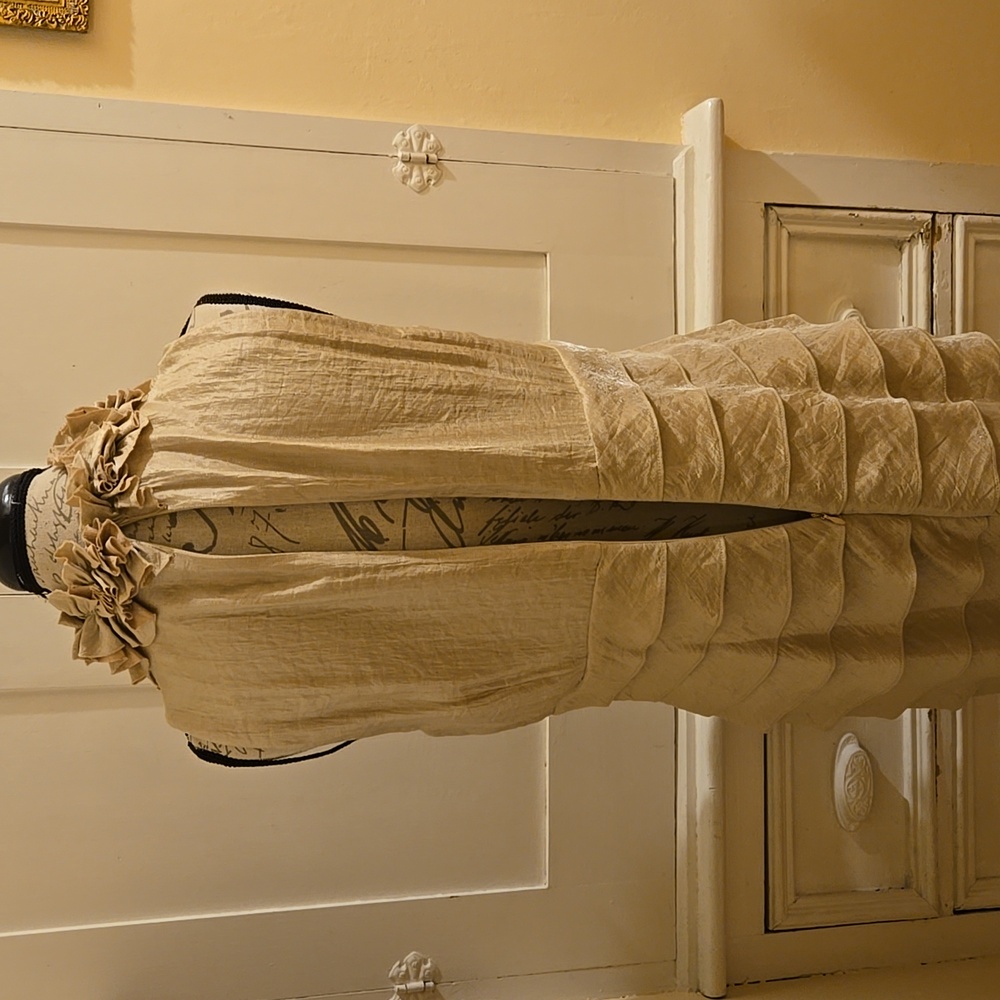Lixatti Collection pale gold sleeveless evening dress Sz 14 - Picture 5 of 8